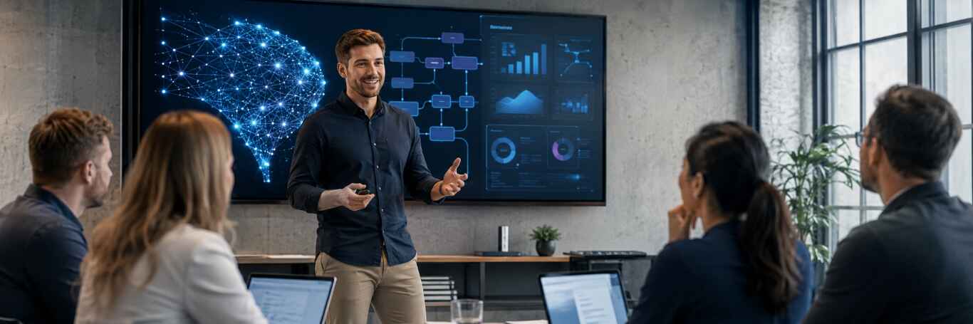 KI Seminar – Trainer vor Gruppe