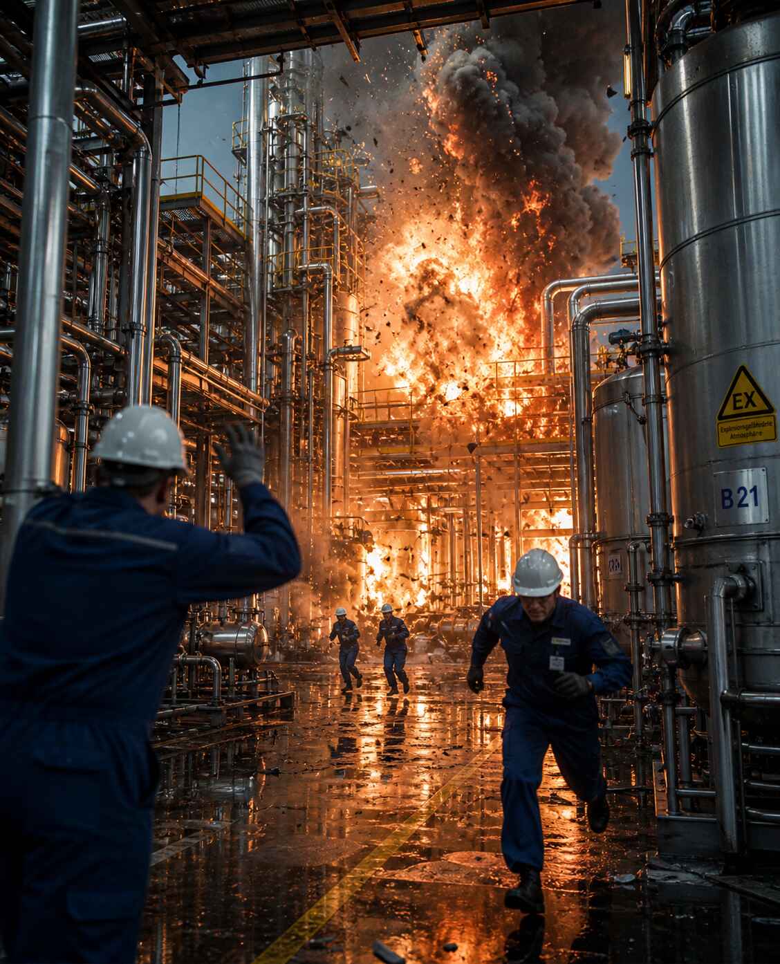 Großbrand Industrieanlage Explosion