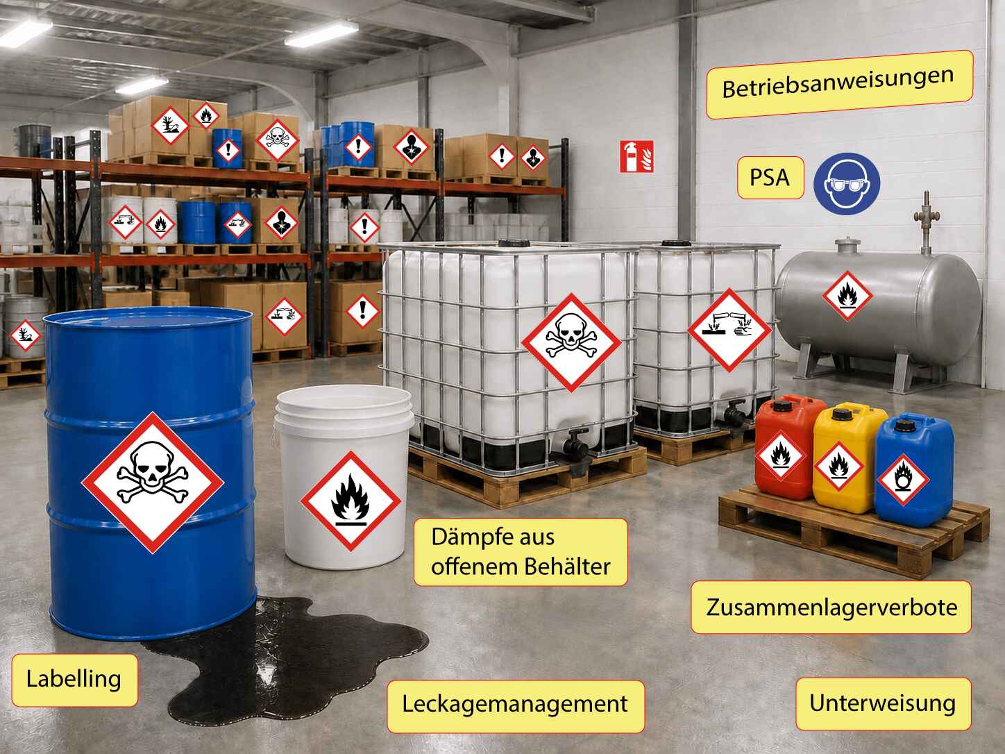 Gefahrstofflager – Risiken durch Scanner identifiziert